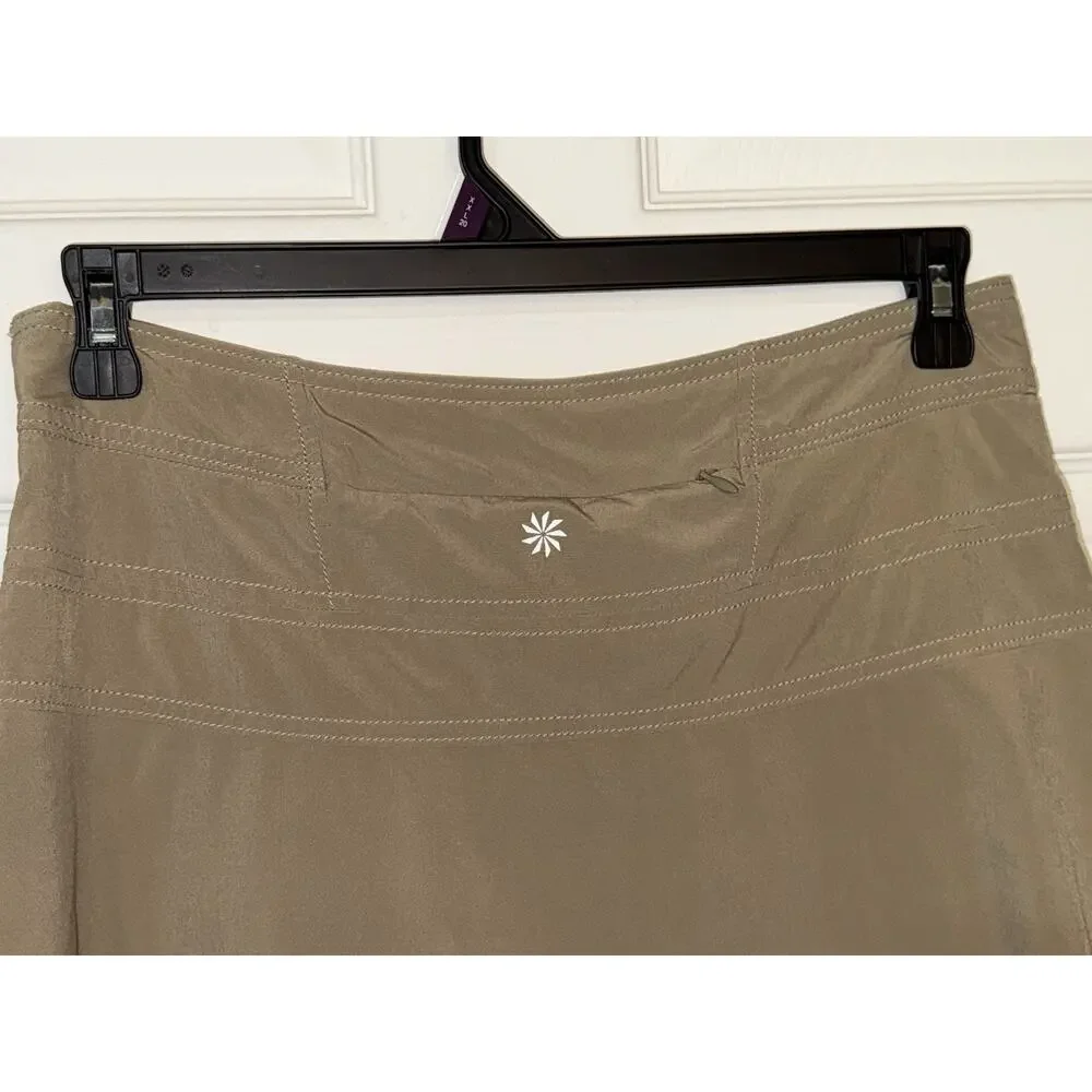 Athleta Womens Everyday Skort Sz 8 Classic Taupe Stretch #983365 Active Side Zip - Picture 3 of 11